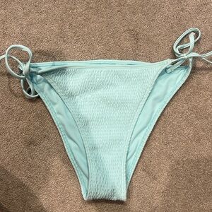 Hollister smocked tie waist blue bikini bottoms